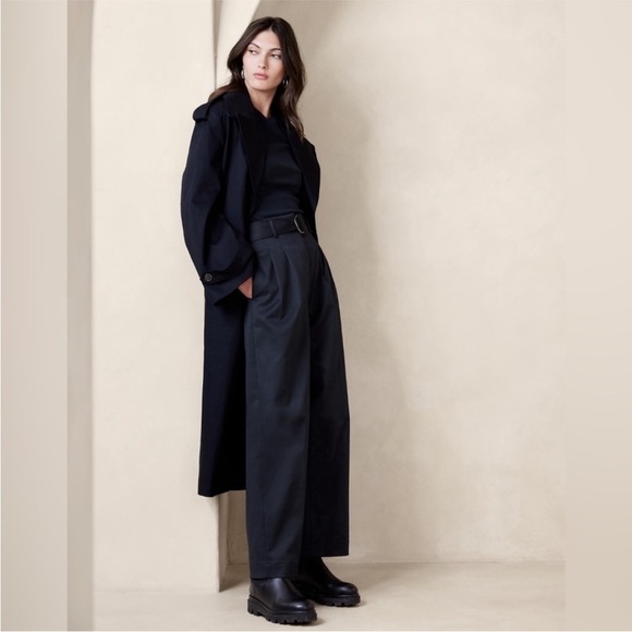 NWT! Banana Republic Navy Blue Cruz Pleated Wide-Leg Chino - Multiple Sizes - Picture 2 of 4